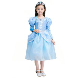 依百购女童灰姑娘儿童节表演服装连衣裙，童年梦想的精致演绎